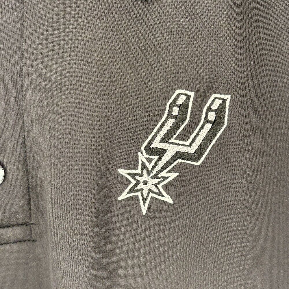 Nike Dri-Fit NBA San Antonio Spurs Black Polo Shirt Size Medium - Picture 3 of 5